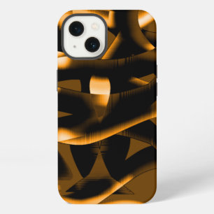 Weird tangle of burnt ribbons, black and orange iPhone 13 case