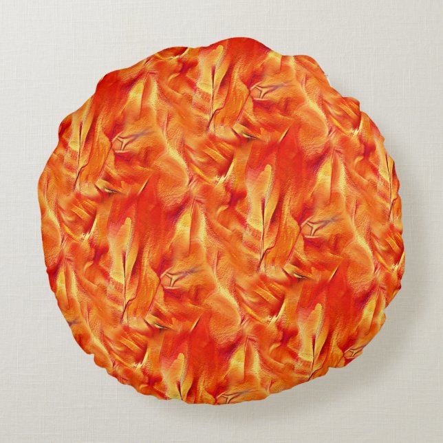 Weird texture very satin tone, much reddish golden round cushion (Back)