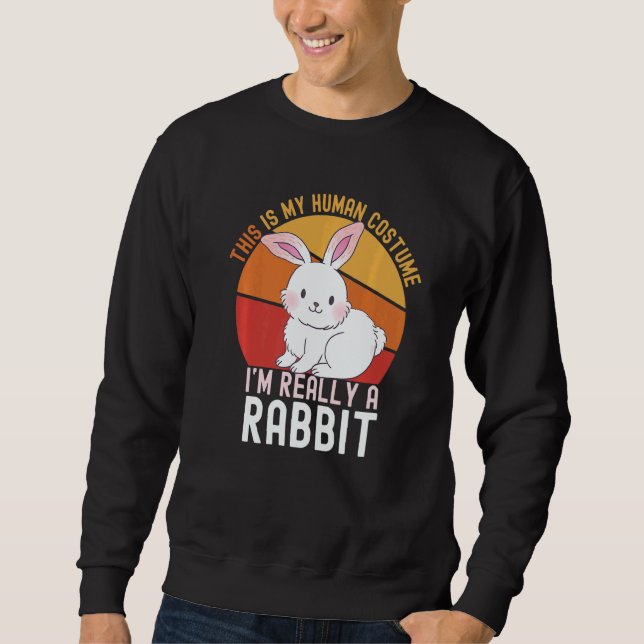 Weird This is My Human Costume I'm Really A Rabbi  Sweatshirt (Front)