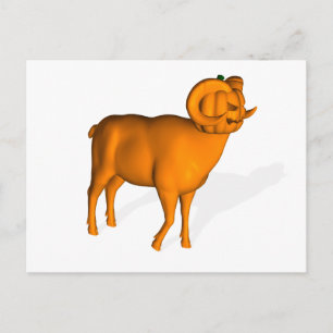Weird Trick Or Treat Ram Postcard