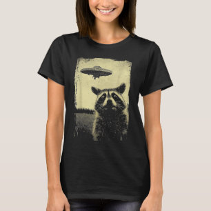 Weird UFO Racoon Alien T-Shirt