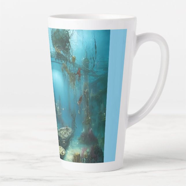 Weird underwater habitat  latte mug (Right)