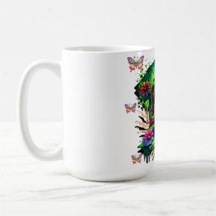 Weird Until the End – Psychedelic Skull and Floral Coffee Mug