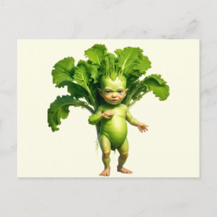 Weird Vegetable Baby Postcard