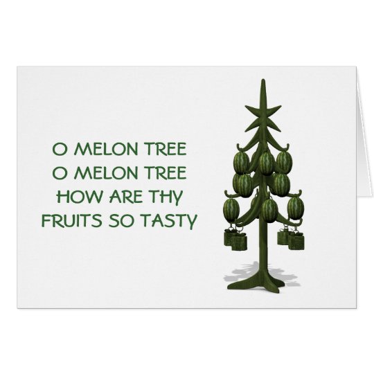 Weird Watermelons Christmas Tree Card
