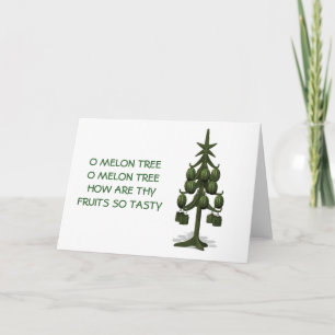 Weird Watermelons Christmas Tree Holiday Card