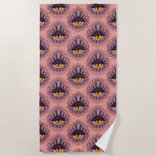 Weird Whimsical Spooky Eye Beach Towel