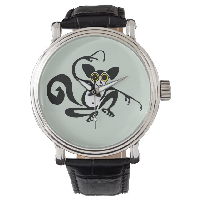 Weird Wildlife -  Hand drawn AYE-AYE -   Watch (Front)