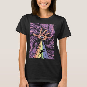 Weirdcore Aesthetic Surreal UFO Alien Abduction Ra T-Shirt