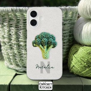Weirdly Elegant Minimalist Crochet Broccoli Name iPhone 16 Case