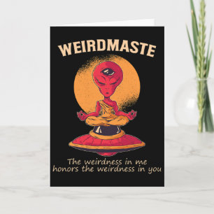 Weirdmaste Definition Alien Monk Ufo Yoga Meditati Card