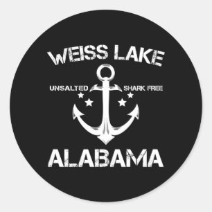 Weiss Lake Alabama Funny Fishing Camping Summer Classic Round Sticker