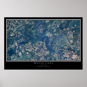 Weiss Lake Alabama Satellite Poster Map