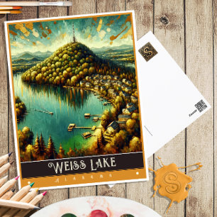 Weiss Lake, Alabama Vintage Painting Postcard