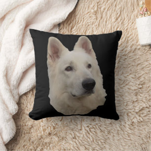weisser Schäferhund Kopf Kissen Cushion