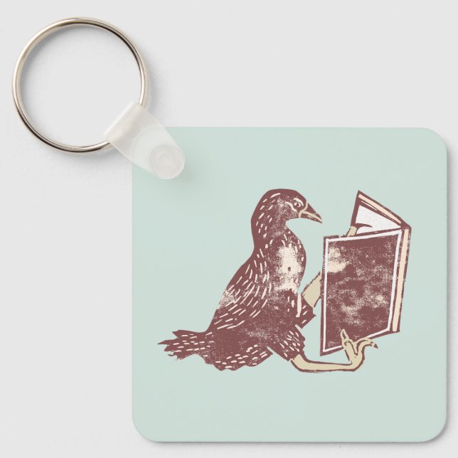 Weka Bird Reading a book Key Ring (Front)