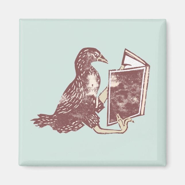 Weka Bird Reading a book Magnet (Front)