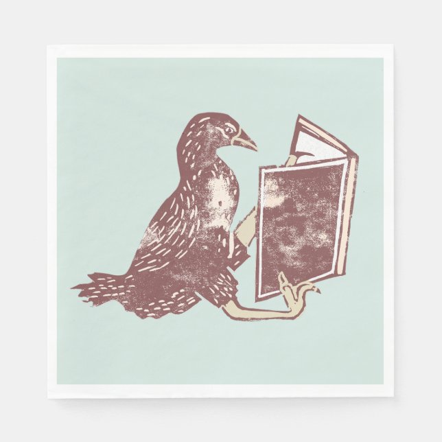 Weka Bird Reading a book Napkin (Front)