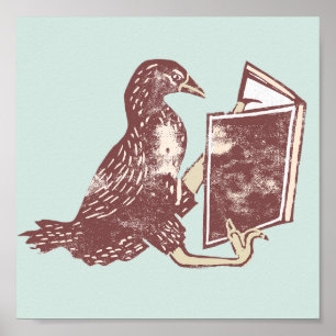 Weka Bird Reading a book Poster