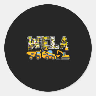 Wela construction excavator kids matching family  classic round sticker