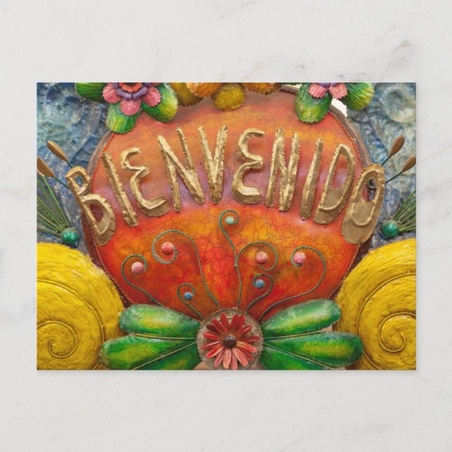 Welcom sign in Spanish, Mexico Postcard (Front)