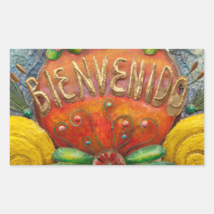 Welcom sign in Spanish, Mexico Rectangular Sticker