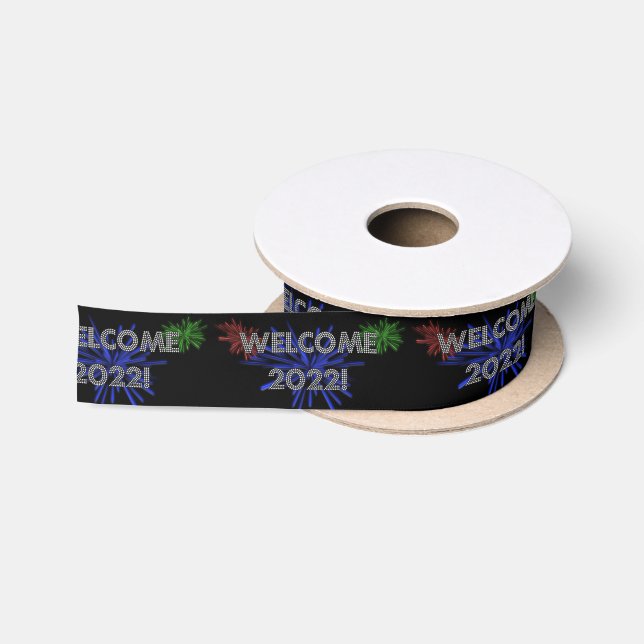 welcome 2022! satin ribbon (Spool)