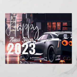 WELCOME 2023 - HAPPY NEW YEAR 2023 DESIGN FOIL HOLIDAY POSTCARD