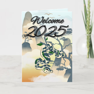 Welcome 2025: Funny Snake New Year Card