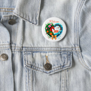Welcome 2026 6 cm round badge