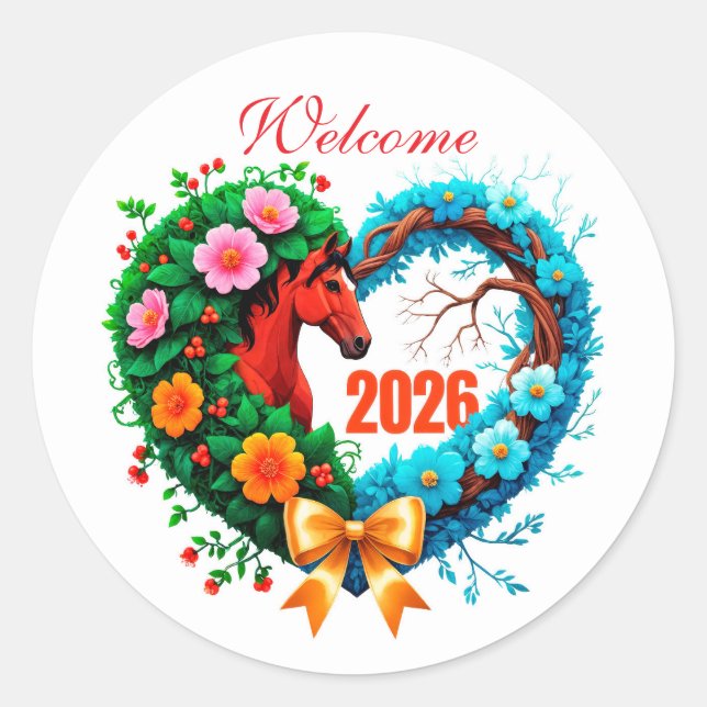 Welcome 2026 classic round sticker (Front)
