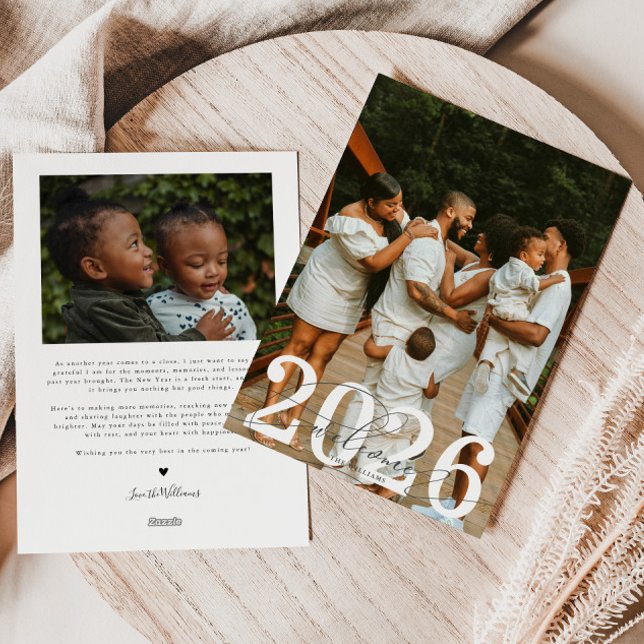 Welcome 2026 Typography Photo Holiday Card (Creator Uploaded)