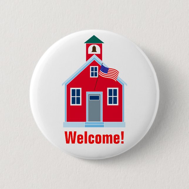 Welcome! 6 Cm Round Badge (Front)
