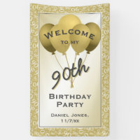 Welcome 90th Cool Number Pattern - Gold/White