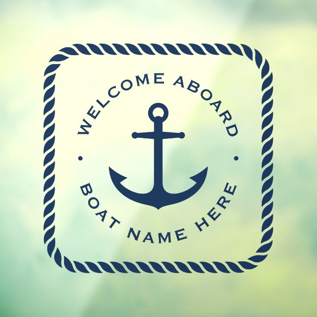 Welcome aboard anchor and rope border boat name (Sheet 3)