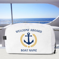 Welcome Aboard Boat Name Anchor Gold Laurel Star