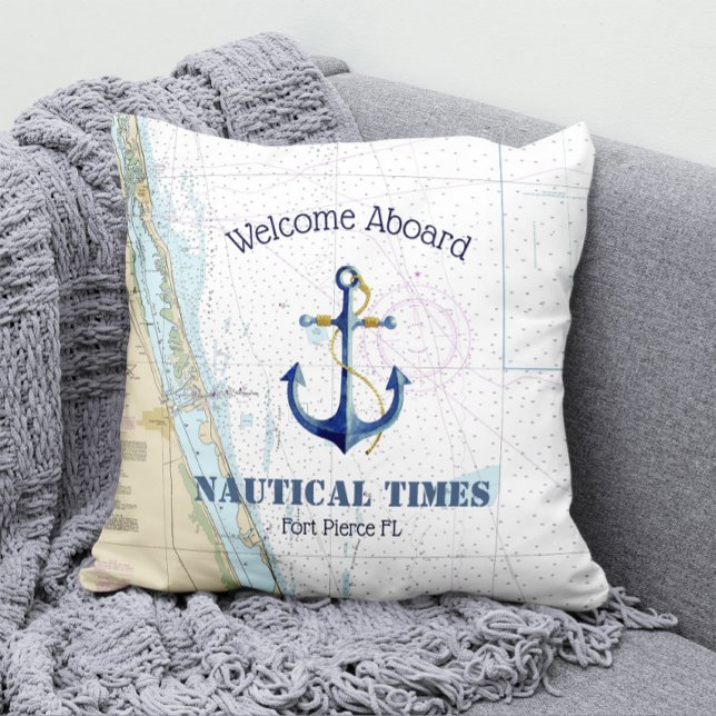 Welcome Aboard Boat Name Authentic Nautical Anchor Cushion (Creator Uploaded)
