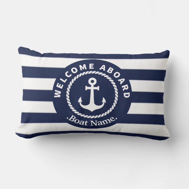 Welcome Aboard. Boat Name.  Lumbar Cushion (Front)
