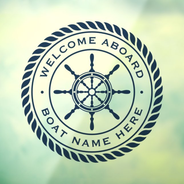 Welcome aboard boat name nautical ship's wheel (Sheet 3)