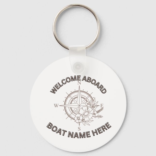 Welcome Aboard Cushions Key Ring (Front)