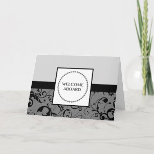 welcome aboard (damask) card