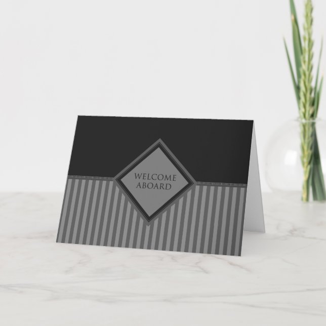 welcome aboard (diamondStriped) Card (Front)
