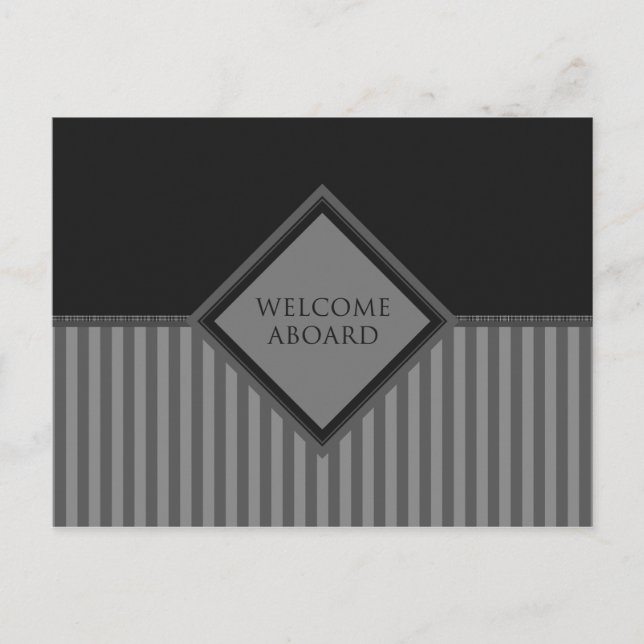 welcome aboard (diamondStriped) Postcard (Front)