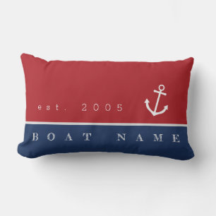 Welcome aboard nautical anchor pillow personalised