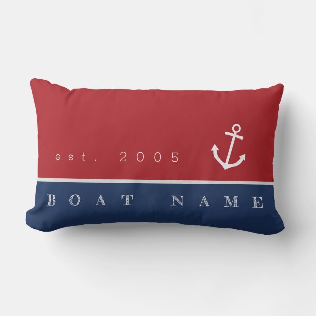 Welcome aboard nautical anchor pillow personalised (Front)