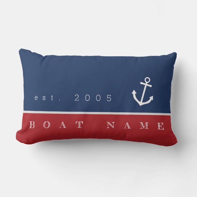 Welcome aboard nautical anchor pillow personalised (Front)