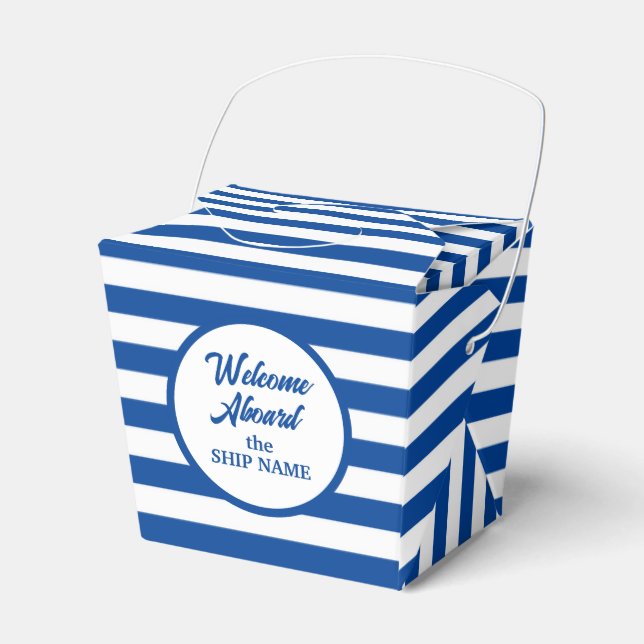 Welcome aboard nautical party favour boxes (Front Side)