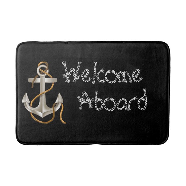 WELCOME ABOARD Nautical  Personalised Mat (Front)