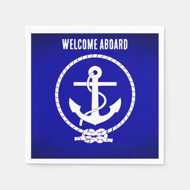 Welcome Aboard Paper Party Napkins (Front)