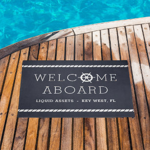 Welcome Aboard Personalized Boat Name Doormat
